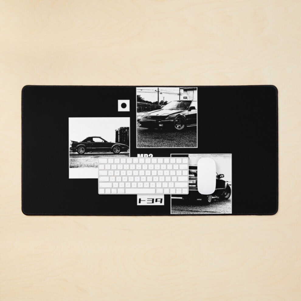 Desk Mat Toyota Mr2 Mk1 'N Archive ( Version) Large Gaming Mouse Pad 35X16 Inch Black/White 7802738398205