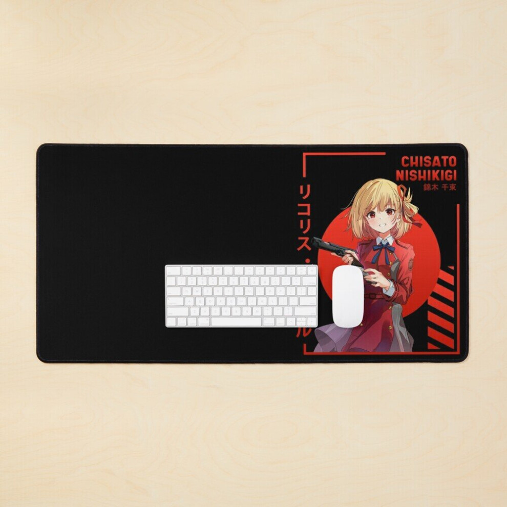 Desk Mat Chisato Nishikigi - Lycoris Recoil Large Gaming Mouse Pad 35X16 Inch 7802738367560