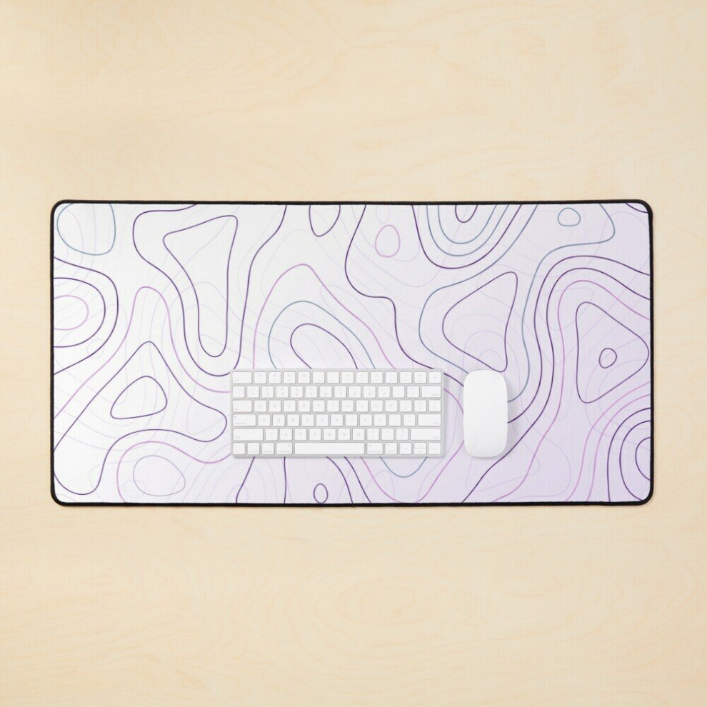 Desk Mat Topography 01 - Colored Lines Large Gaming Mouse Pad 35X16 Inch 7802738356953