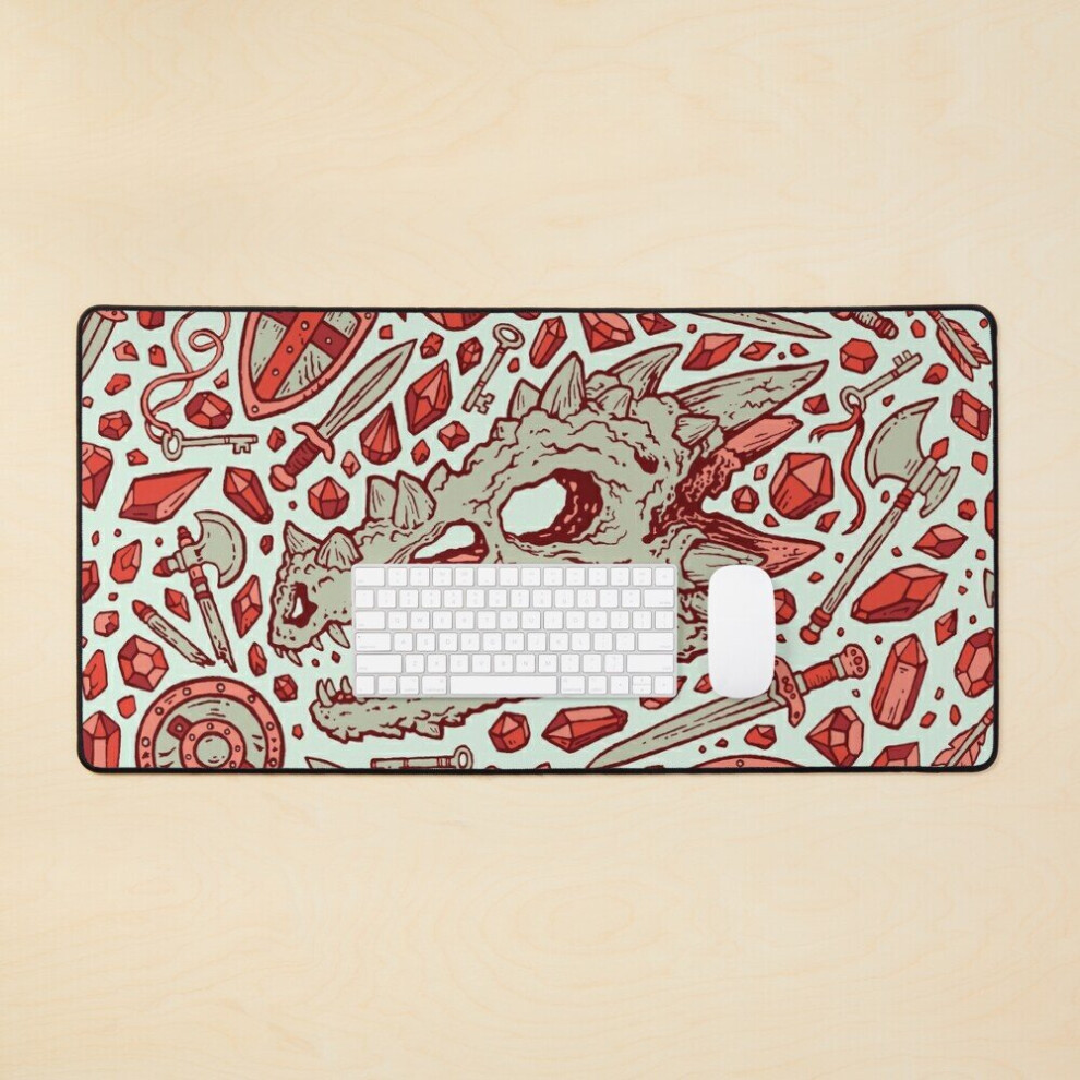 Desk Mat Hoard Of The Gem Dragon Ruby Large Gaming Mouse Pad 35X16 Inch 7802738313918