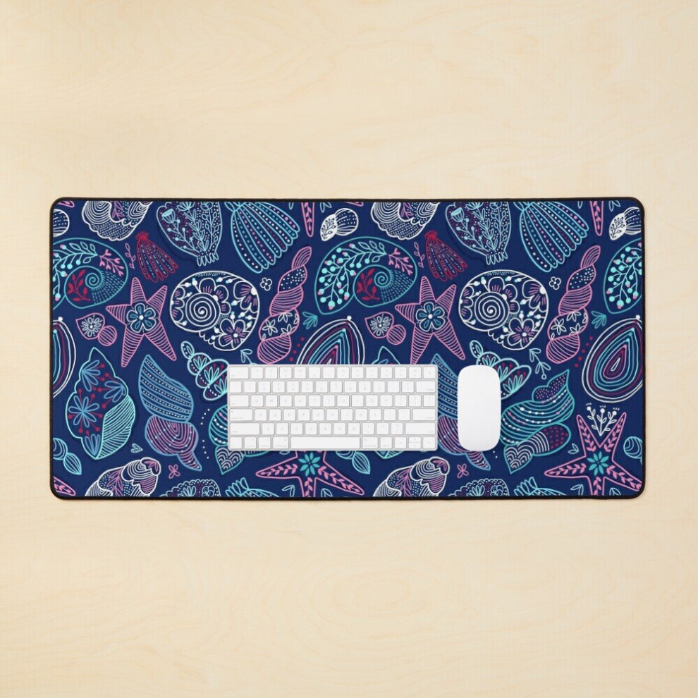 Desk Mat Ocean Vibes. Seashells. Large Gaming Mouse Pad 35X16 Inch 7802738355093