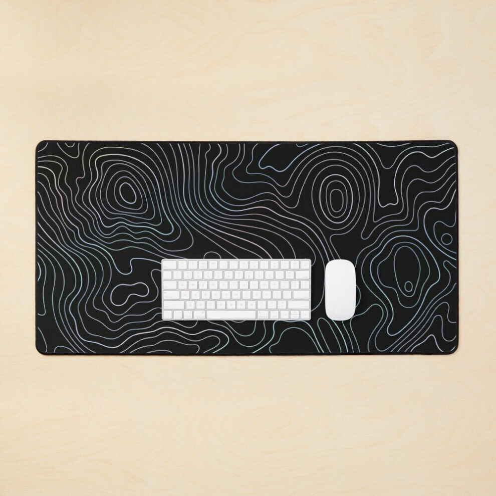 Desk Mat Topography 03 - Rainbow Lines Large Gaming Mouse Pad 35X16 Inch 7802738330892