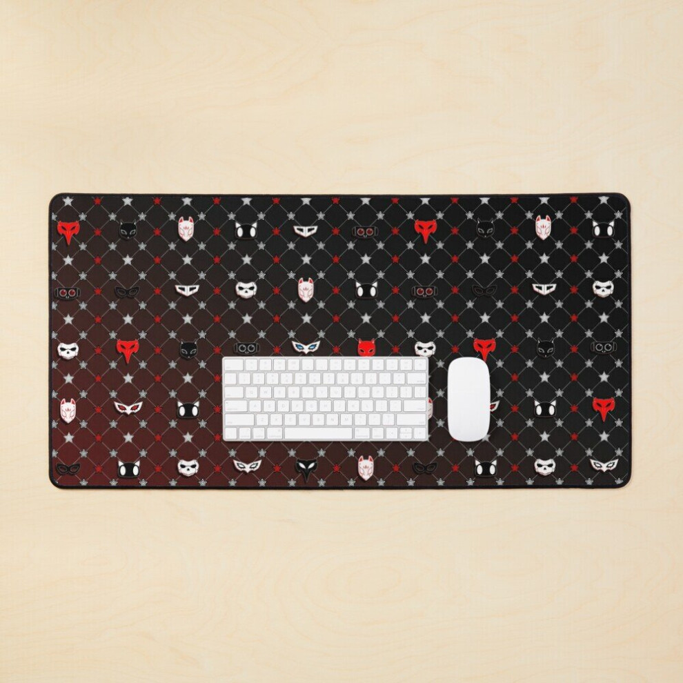 Desk Mat Persona 5 Mask Pattern Large Gaming Mouse Pad 35X16 Inch 7802738318500