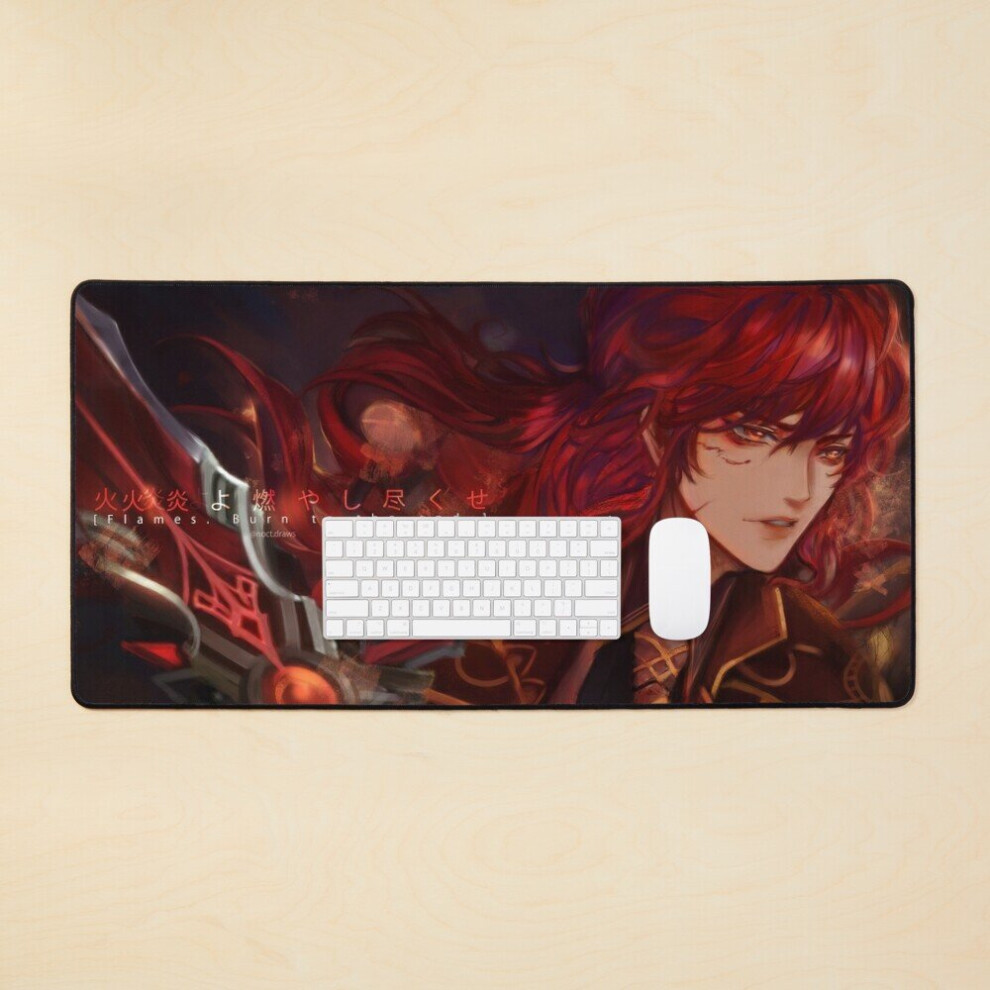 Desk Mat Diluc Ragnvindr: Prince Of Dawn Large Gaming Mouse Pad 35X16 Inch 7802738318470