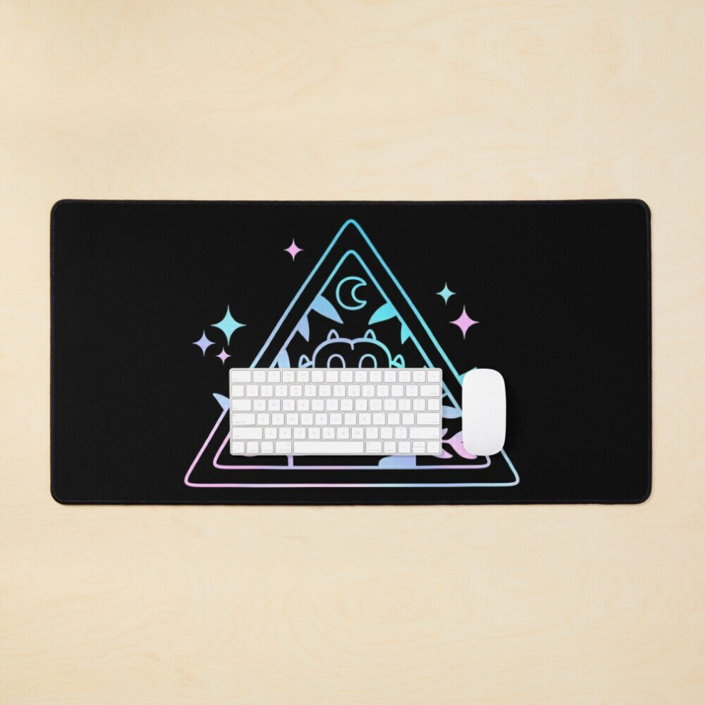 Desk Mat Witchy Rainbow Cat Paw Nikury Large Gaming Mouse Pad 35X16 Inch Black 7802738380811
