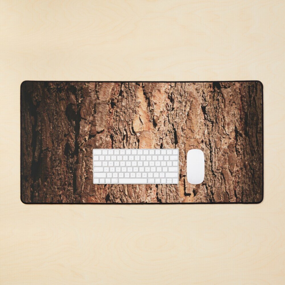 Desk Mat Wood Texture Large Gaming Mouse Pad 35X16 Inch Dark 7802738338089