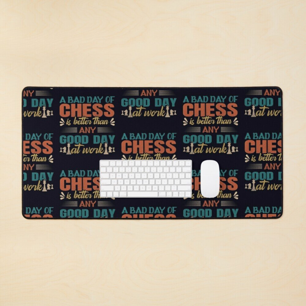 Desk Mat Chess Player, Grand Master And Chess Lover Funny Work Quote Large Gaming Mouse Pad 35X16 Inch 7802738396102
