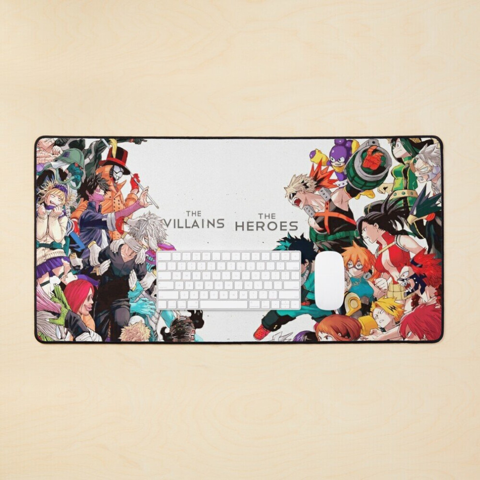 Desk Mat My Hero Academia - Heroes Vs Villains Large Gaming Mouse Pad 35X16 Inch 7802738323511