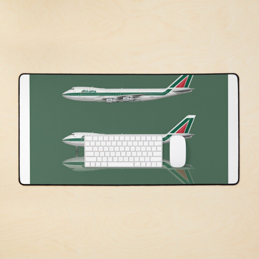 Desk Mat Alitalia 747-100 Large Gaming Mouse Pad 35X16 Inch 7802738402827