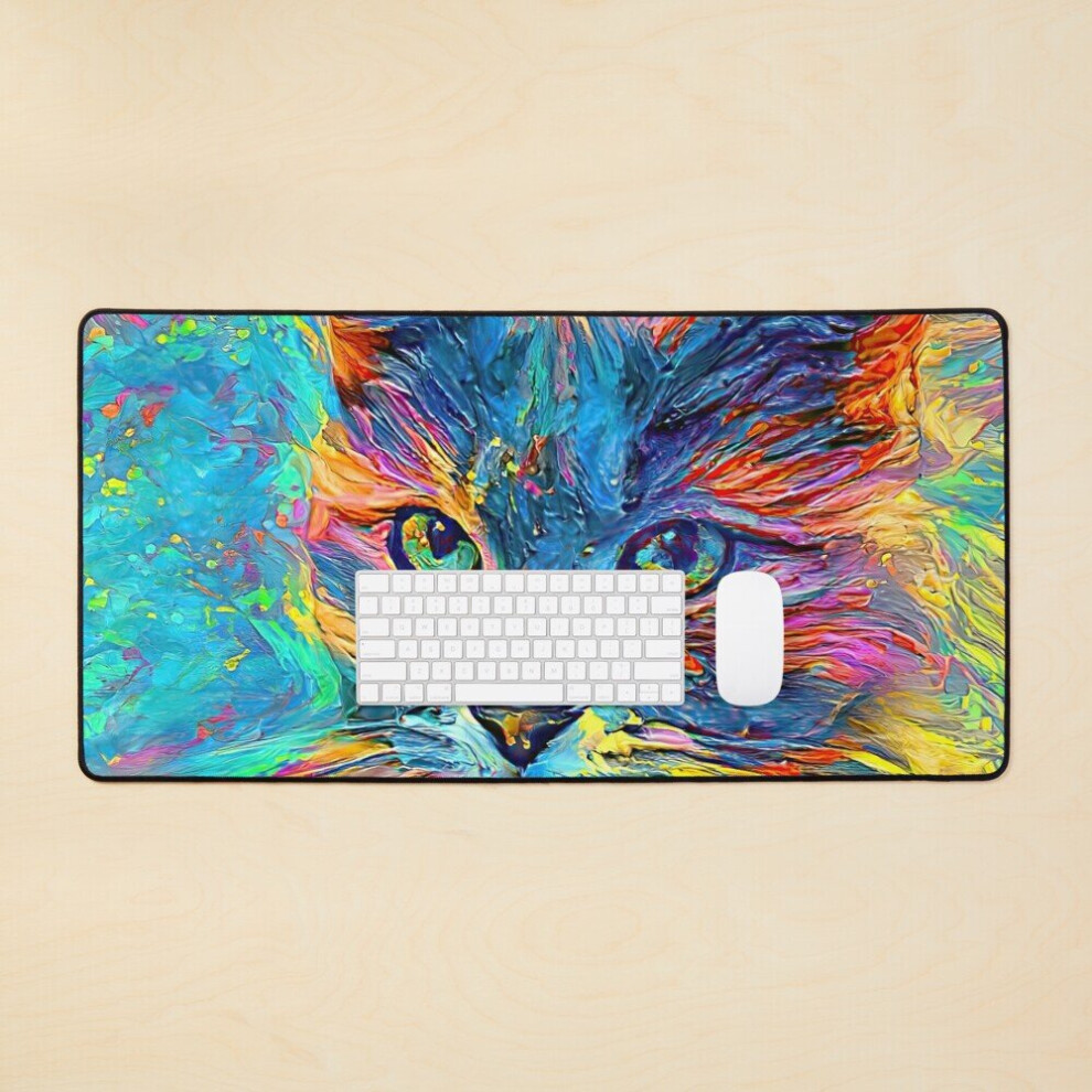 Desk Mat Deepstyle Abstraction Abstract Cat Large Gaming Mouse Pad 35X16 Inch 7802738323283