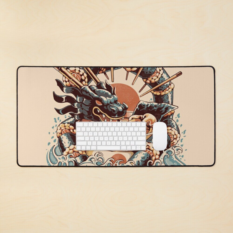 Desk Mat Dragon Sushi Ramen Large Gaming Mouse Pad 35X16 Inch 7802738313161