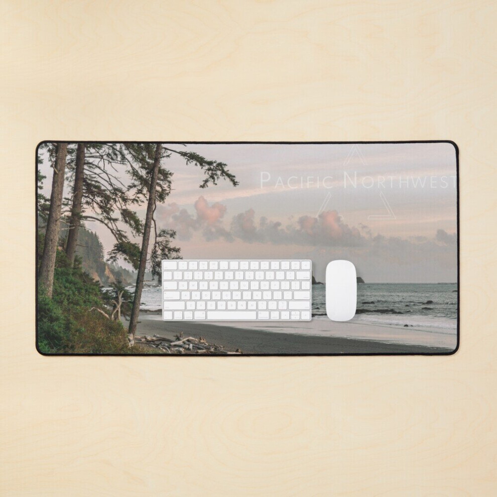 Desk Mat Pacific Northwest Beach Coast Large Gaming Mouse Pad 35X16 Inch 7802738396911