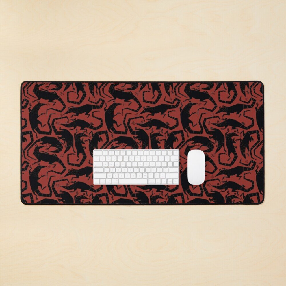 Desk Mat Rat Swarm Large Gaming Mouse Pad 35X16 Inch Red 7802738353105
