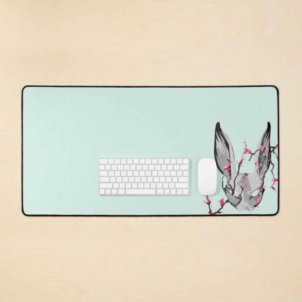 Desk Mat Cherry Blossom Rabbit Large Gaming Mouse Pad 35X16 Inch 7802738343366