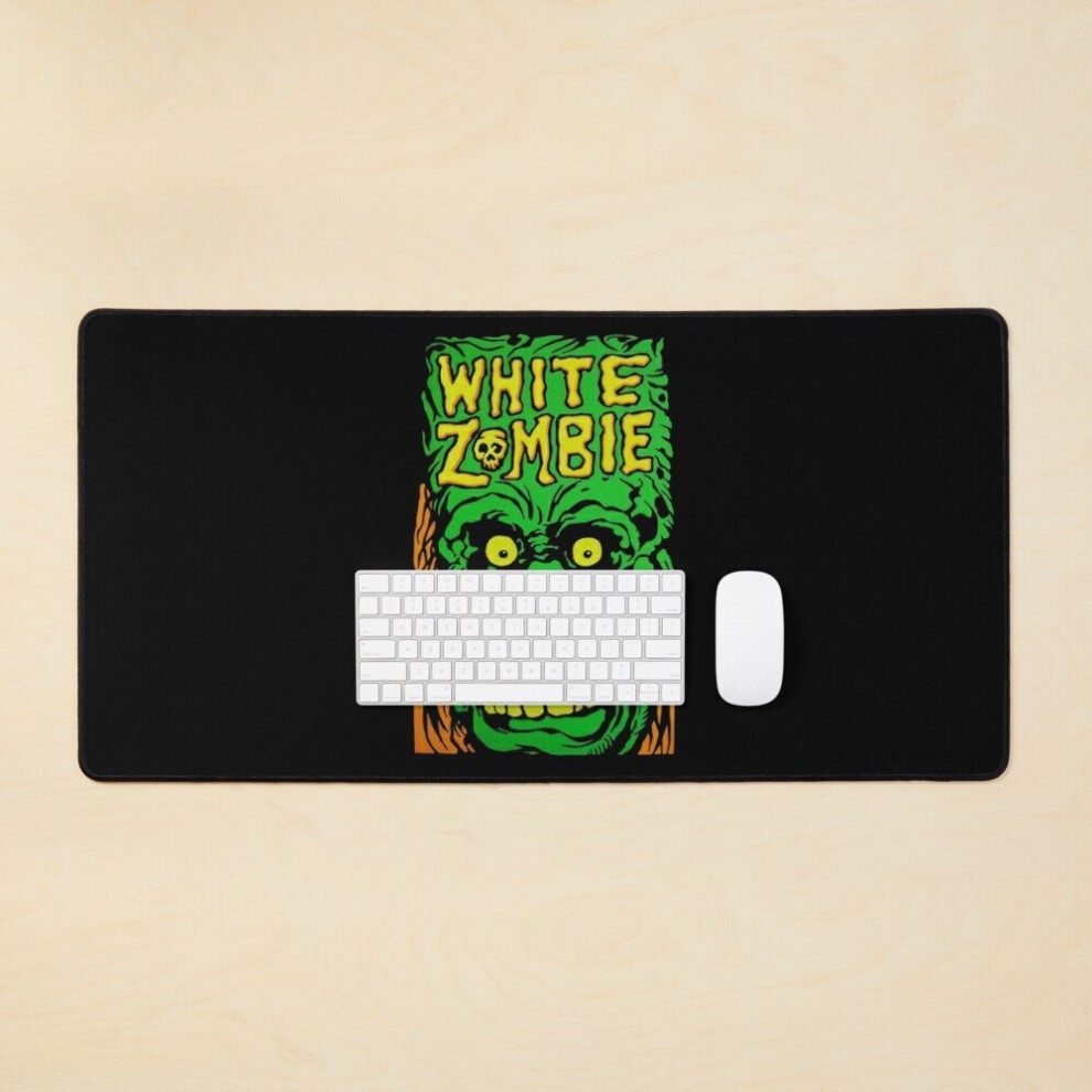 Desk Mat Zombie Large Gaming Mouse Pad 35X16 Inch White 7802738377187