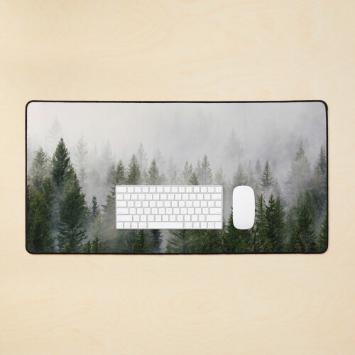 Desk Mat Misty Forest  Large Gaming Mouse Pad 35x16 inch