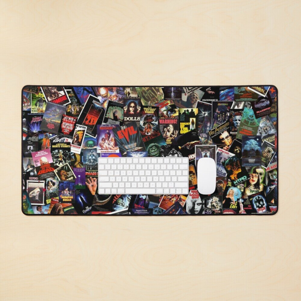 Desk Mat Best Horror Movie Posters Collage Large Gaming Mouse Pad 35X16 Inch 7802738318586