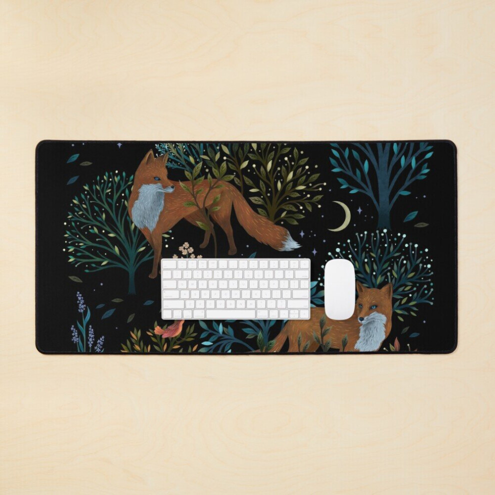 Desk Mat Forest Fox Large Gaming Mouse Pad 35X16 Inch 7802738326024