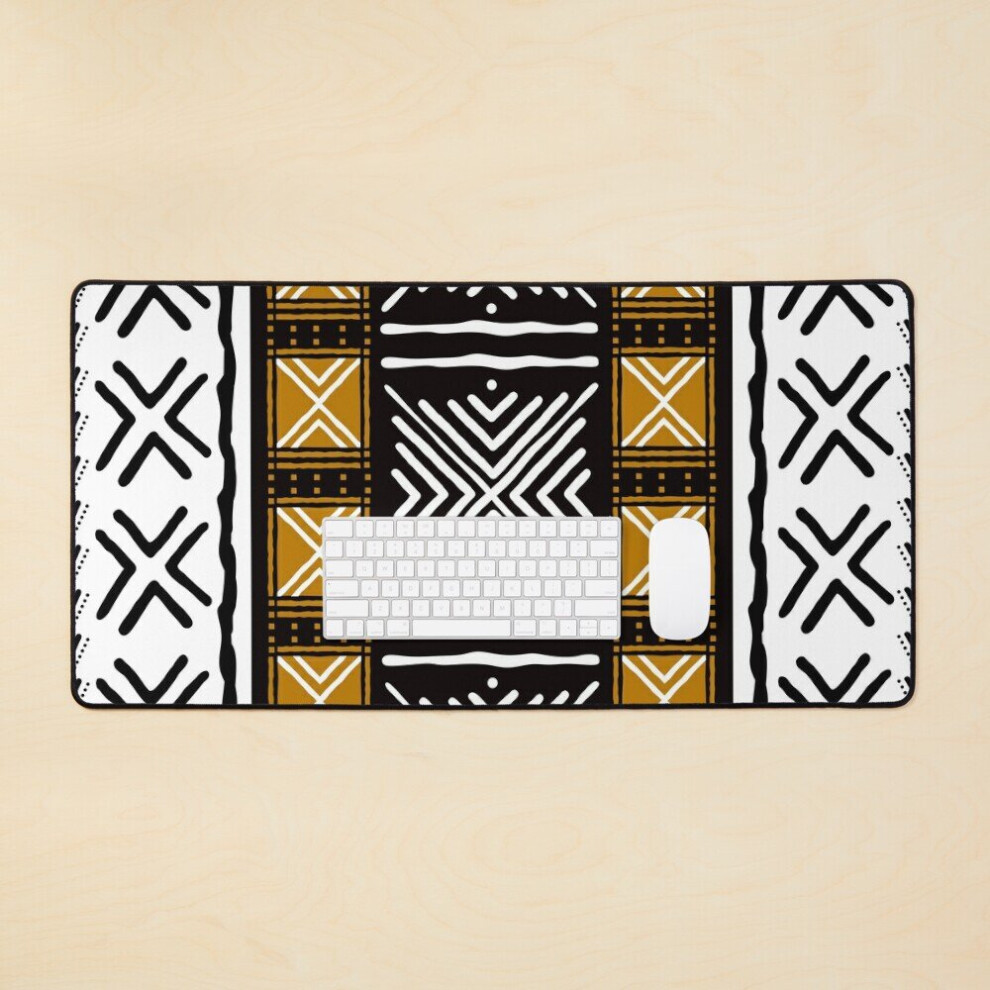 Desk Mat African Tribal Mud Cloth Pattern Large Gaming Mouse Pad 35X16 Inch 7802738362565