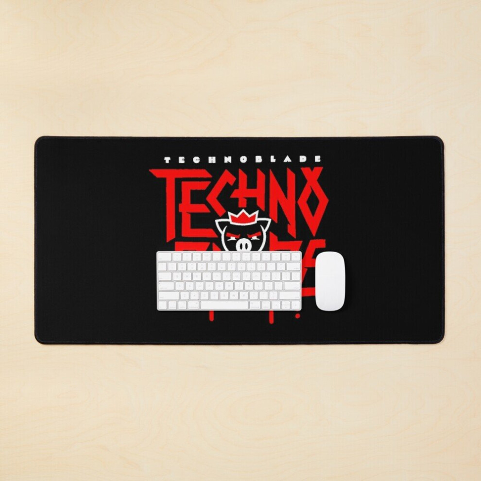 Desk Mat Technoblade Logo Large Gaming Mouse Pad 35X16 Inch Red 7802738316117