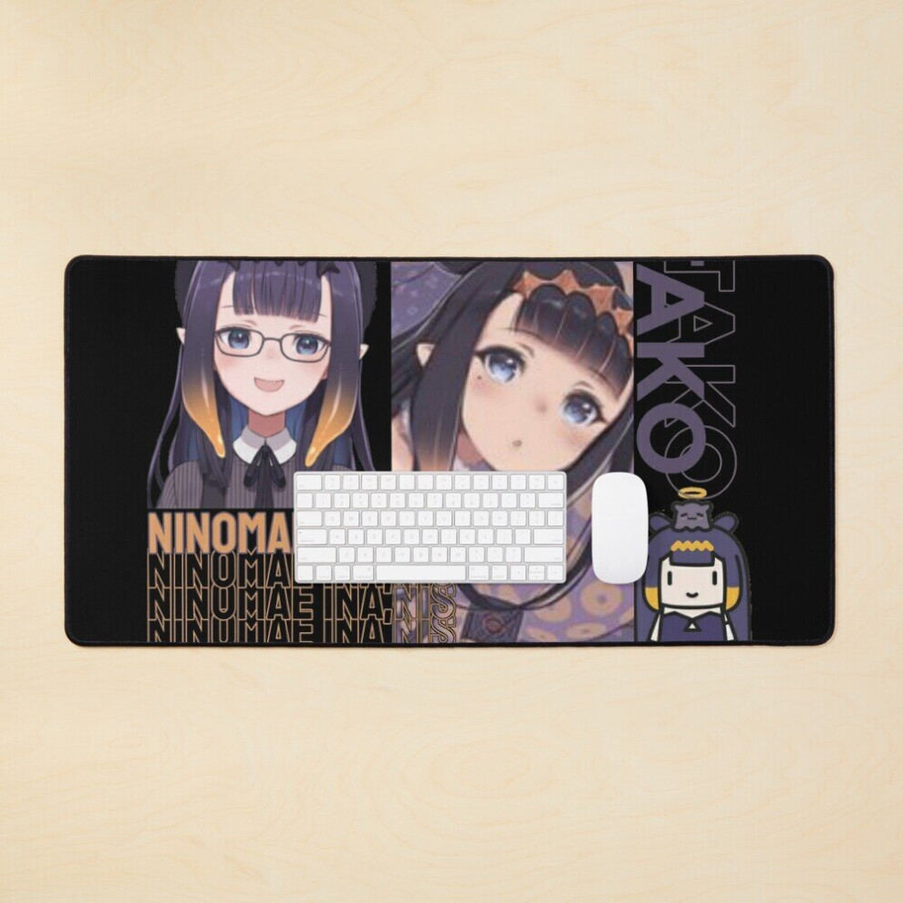 Desk Mat Ninomae Ina'nis Hololive Vtuber Large Gaming Mouse Pad 35X16 Inch 7802738382204