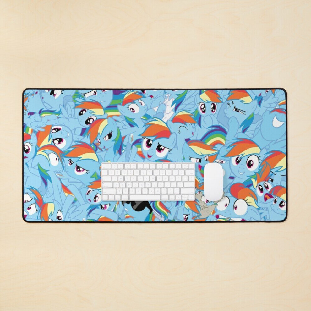 Desk Mat Rainbow Dash Mess Large Gaming Mouse Pad 35X16 Inch 7802738367805