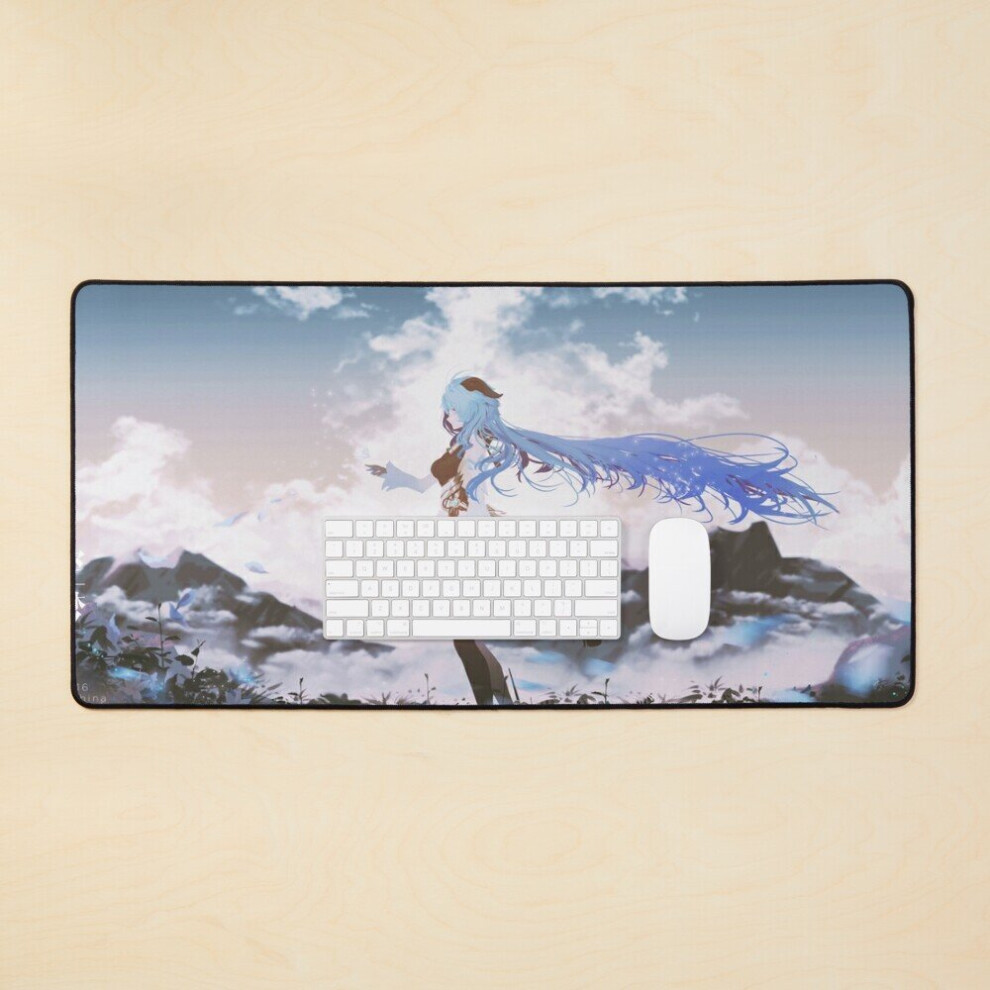 Desk Mat Ganyu - Genshin Impact Large Gaming Mouse Pad 35X16 Inch 7802738326079