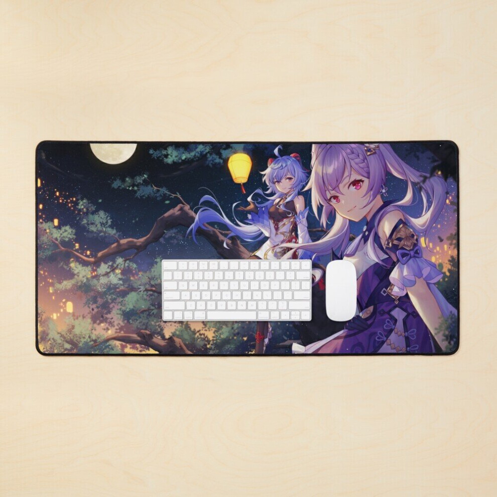 Desk Mat Genshin Impact Keqing Festival Large Gaming Mouse Pad 35X16 Inch 7802738312386