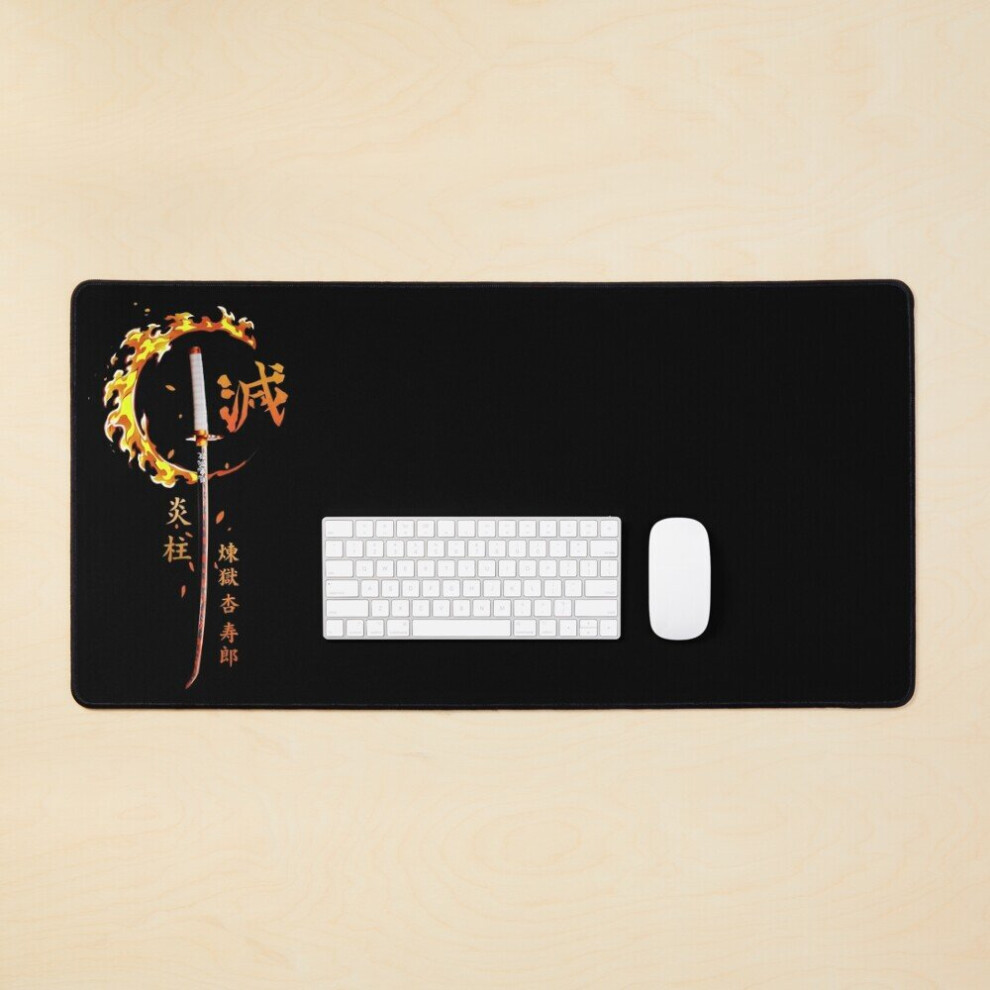 Desk Mat Demon Sword Blade Of Fire Flame Large Gaming Mouse Pad 35X16 Inch 7802738316100