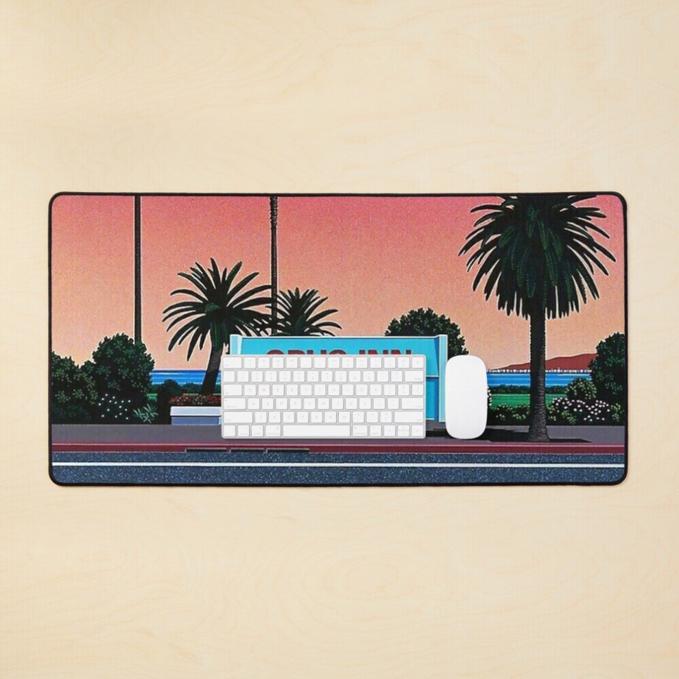 Desk Mat Hiroshi Nagai Vaporwave Large Gaming Mouse Pad 35X16 Inch 7802738323689