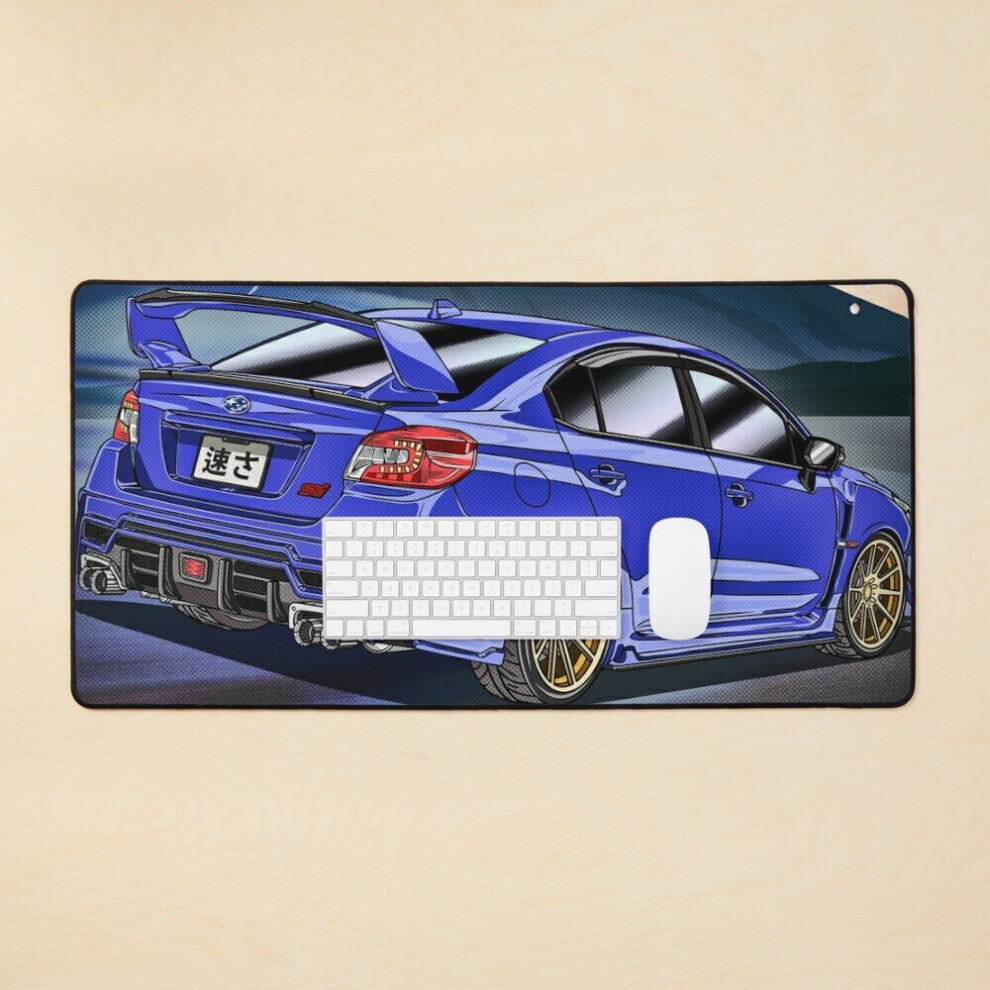 Desk Mat Driving Subie Wrx To Mount Fuji Large Gaming Mouse Pad 35X16 Inch 7802738323665
