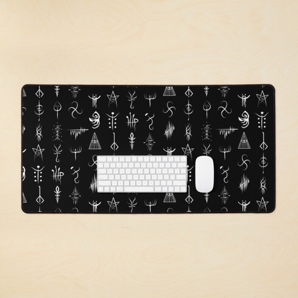 Desk Mat Bloodborne Caryll Runes Large Gaming Mouse Pad 35X16 Inch 7802738356205