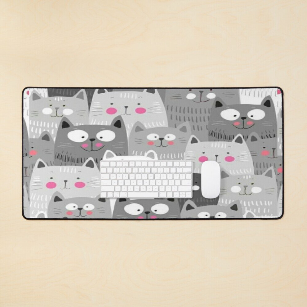 Desk Mat Random Cute Cats Large Gaming Mouse Pad 35X16 Inch 7802738393491