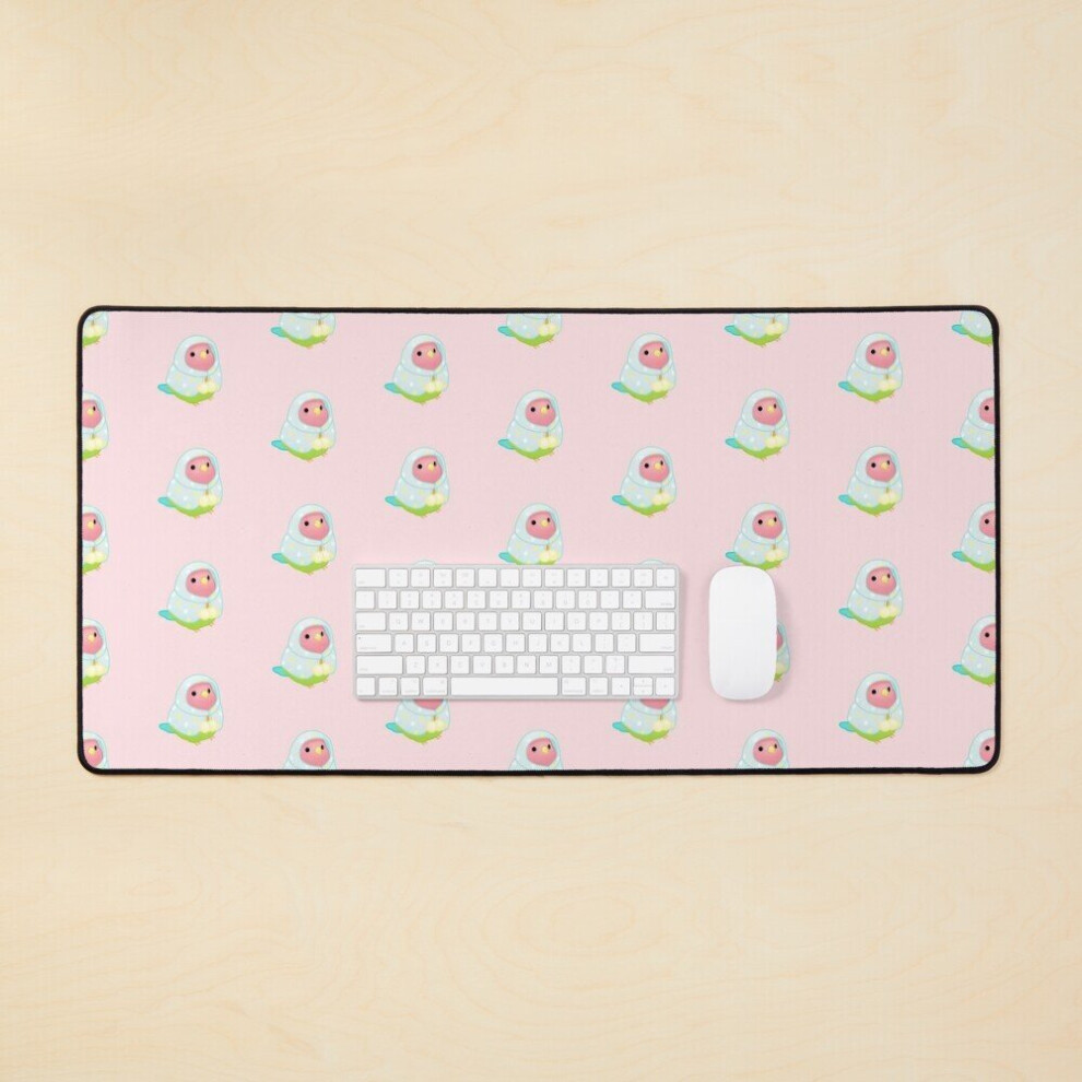 Desk Mat Chubby Hoodie Lovebird Large Gaming Mouse Pad 35X16 Inch 7802738371505