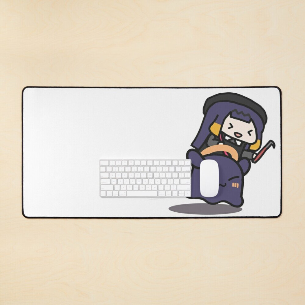Desk Mat Smol Ina On A Takodachi Large Gaming Mouse Pad 35X16 Inch 7802738344295