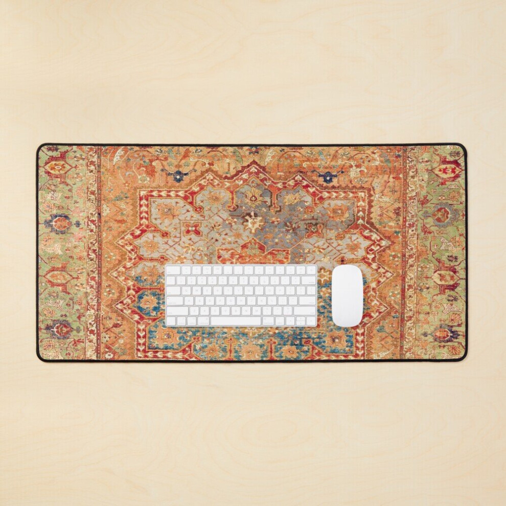 Desk Mat 16Th Century Persian Carpet Print Large Gaming Mouse Pad 35X16 Inch 7802738357035
