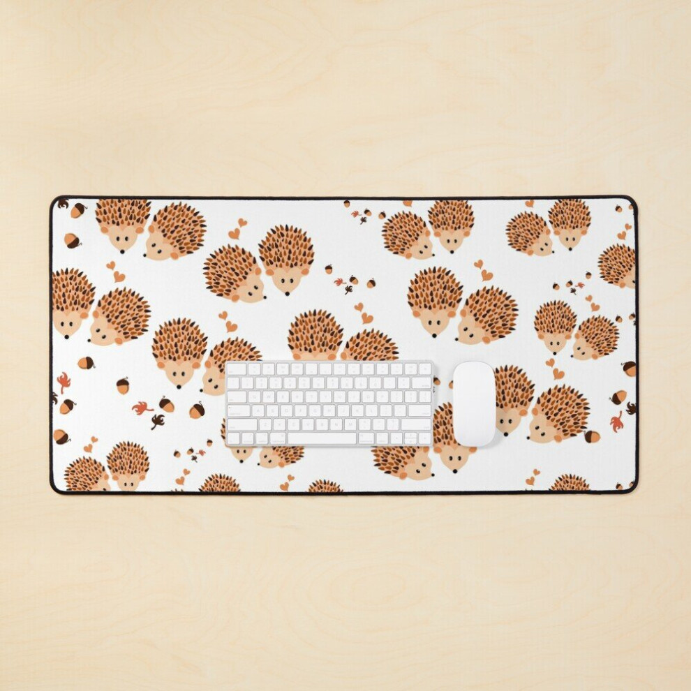 Desk Mat Hedgehogs In Autumn Large Gaming Mouse Pad 35X16 Inch 7802738398472