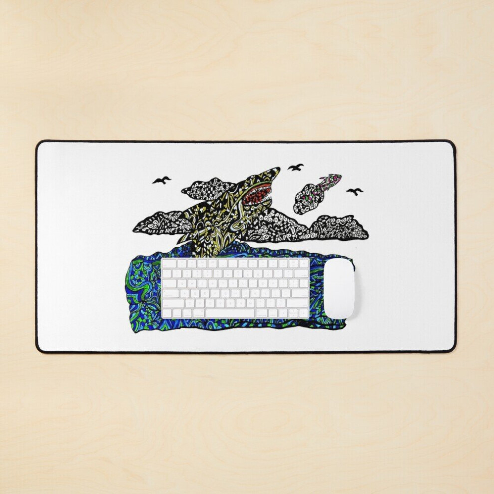Desk Mat Shark Large Gaming Mouse Pad 35X16 Inch 7802738399677