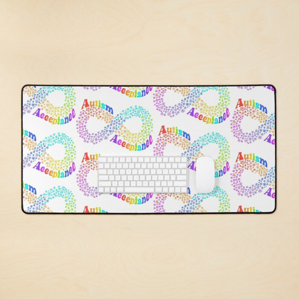 Desk Mat Autism Acceptance Neurodiversity Symbol Autism Spectrum Large Gaming Mouse Pad 35X16 Inch 7802738333596