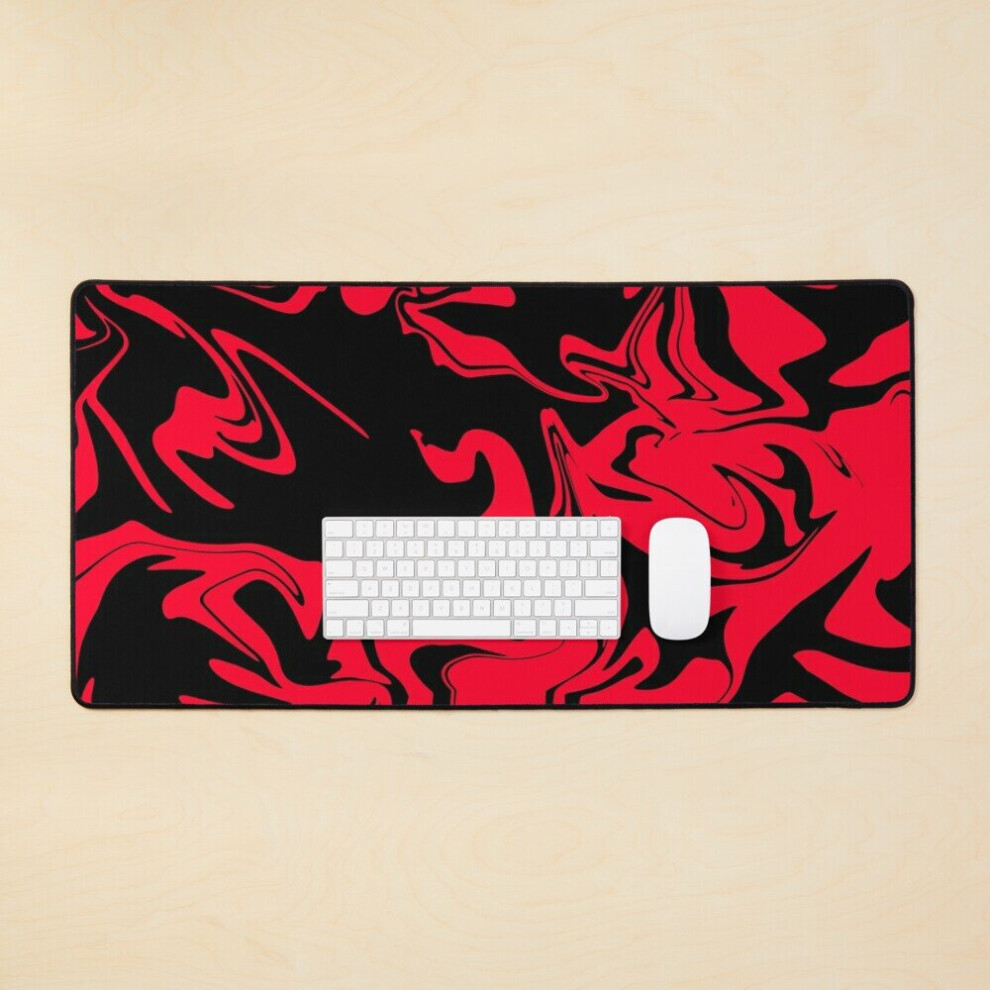Desk Mat X Mousepad Large Gaming Mouse Pad 35X16 Inch Red/Black 7802738312249