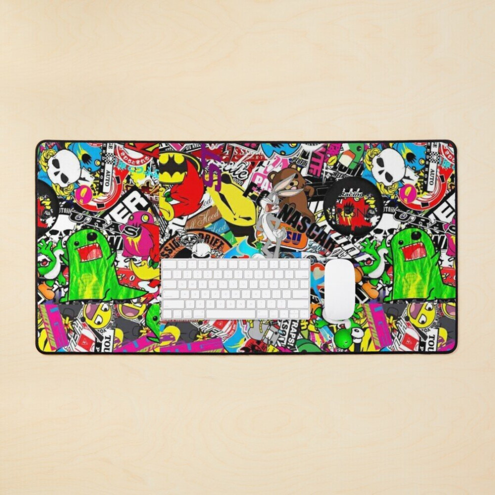Desk Mat Sticker Bomb Car Large Gaming Mouse Pad 35X16 Inch 7802738370904