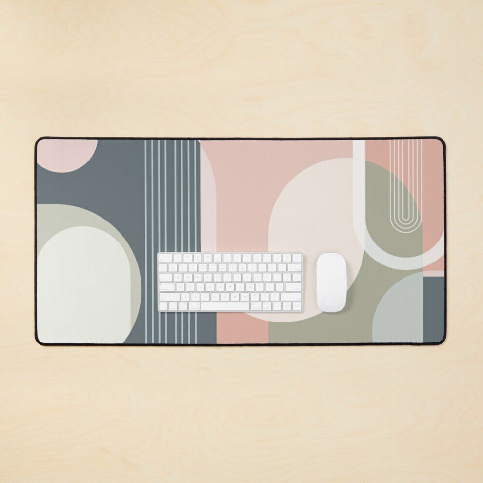 Desk Mat Mid Century Abstract Arches Large Gaming Mouse Pad 35X16 Inch 7802738352962
