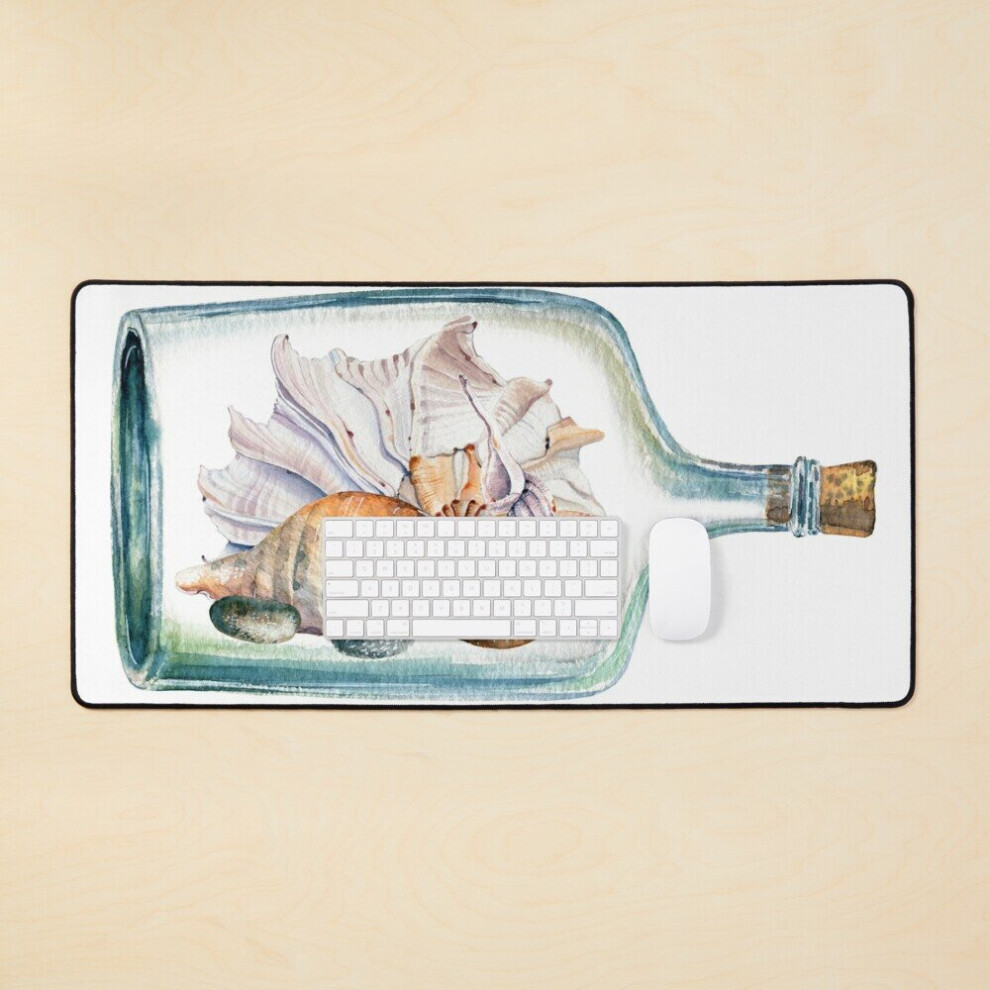 Desk Mat Watercolor Seashell Large Gaming Mouse Pad 35X16 Inch 7802738342260