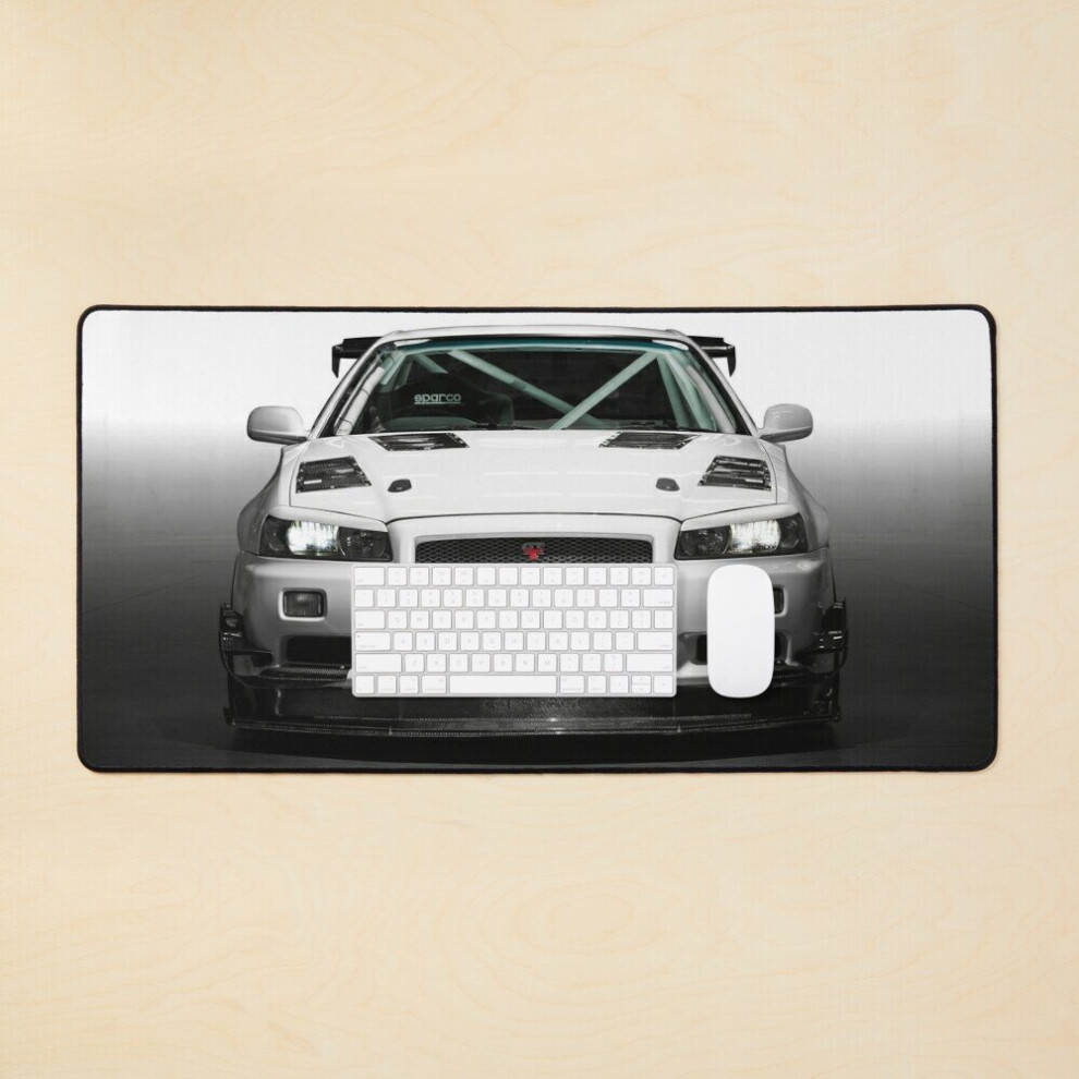 Desk Mat Mat Wootten's Nissan Skyline R34 Gtt Large Gaming Mouse Pad 35X16 Inch 7802738407204