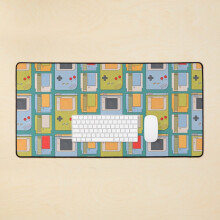 Desk Mat Retro Gaming Pattern 3 Large Gaming Mouse Pad 35x16 inch