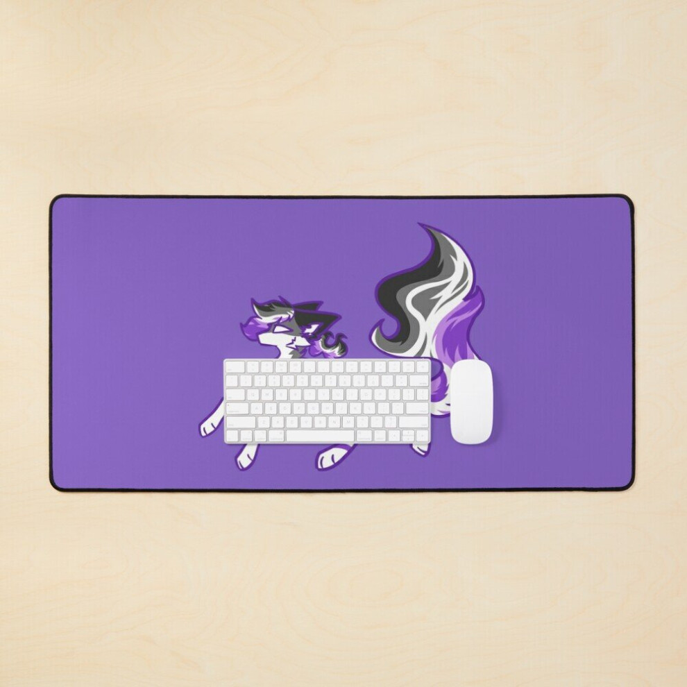 Desk Mat Asexual Pride Flame Fox Large Gaming Mouse Pad 35X16 Inch 7802738369823