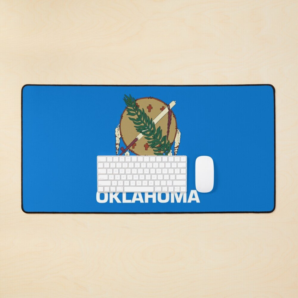 Desk Mat Flag Of Oklahoma Large Gaming Mouse Pad 35X16 Inch 7802738378726