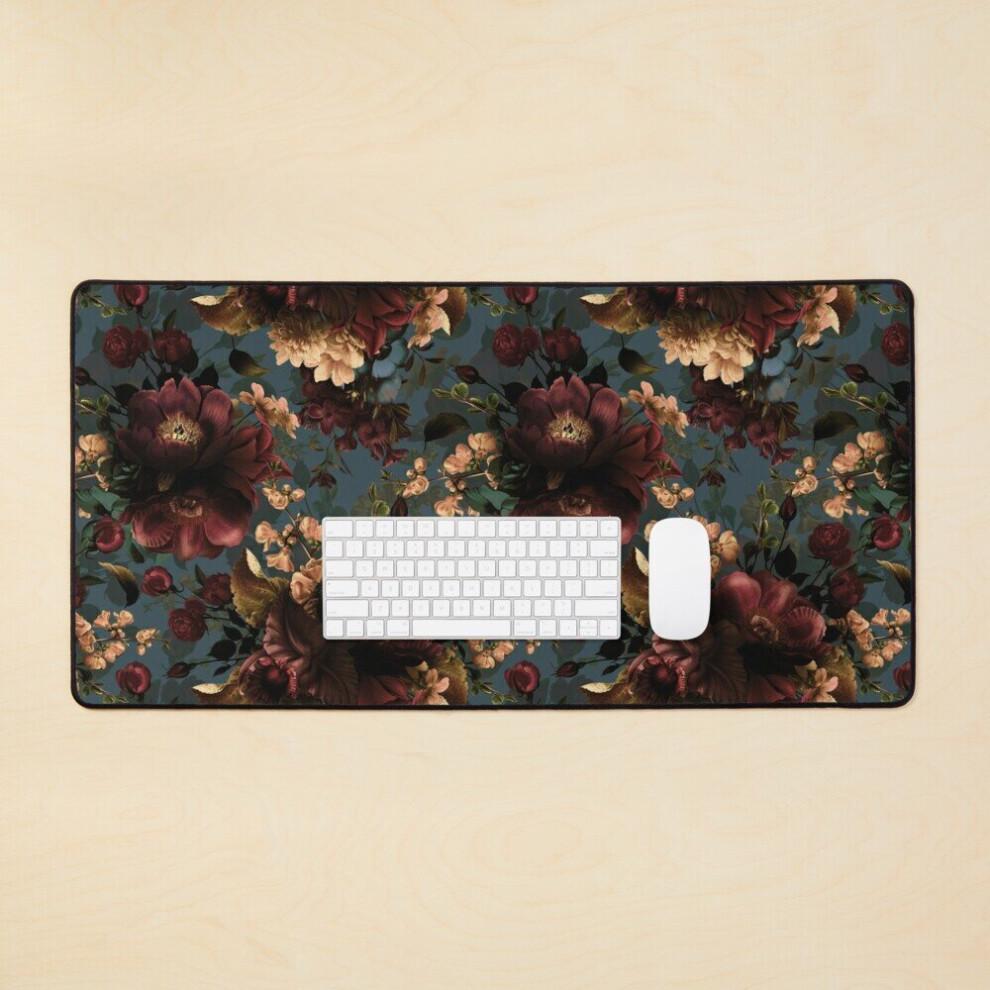 Desk Mat Moody Florals - Mystic Night 10 Large Gaming Mouse Pad 35X16 Inch 7802738328608
