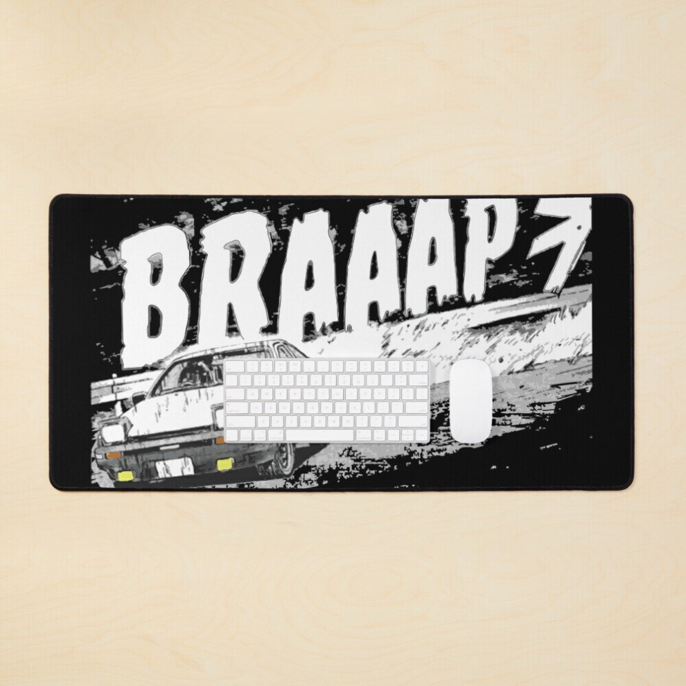 Desk Mat Initial D - Powerslide Mountain Drift Racing Takumi Fujiwara's Toyota Ae86 Braap Large Gaming Mouse Pad 35X16 Inch 7802738331141