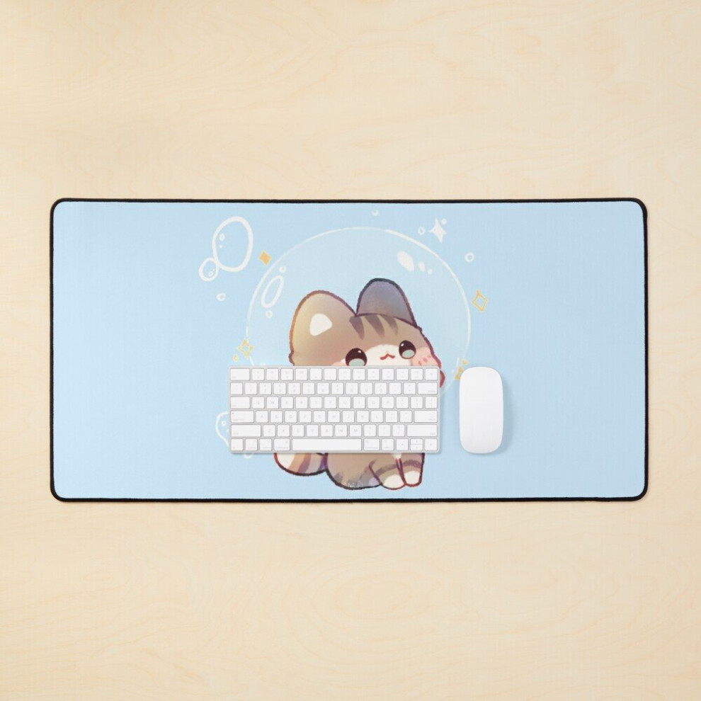Desk Mat Bubble Kitty Large Gaming Mouse Pad 35X16 Inch 7802738321142
